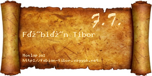 Fábián Tibor névjegykártya