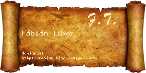 Fábián Tibor névjegykártya